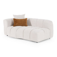 Anelle 128" Modern Beige Upholstered Sectional Sofa w/Console