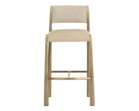 Bayard Oatmeal & Antique Brass Bar Stool