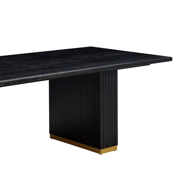 Davion 96" Black Oak Rectangular Dining Table - Luxury Living Collection