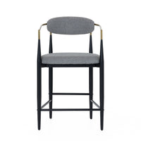 Nicole Medium Grey/Gold & Black Counter Stool