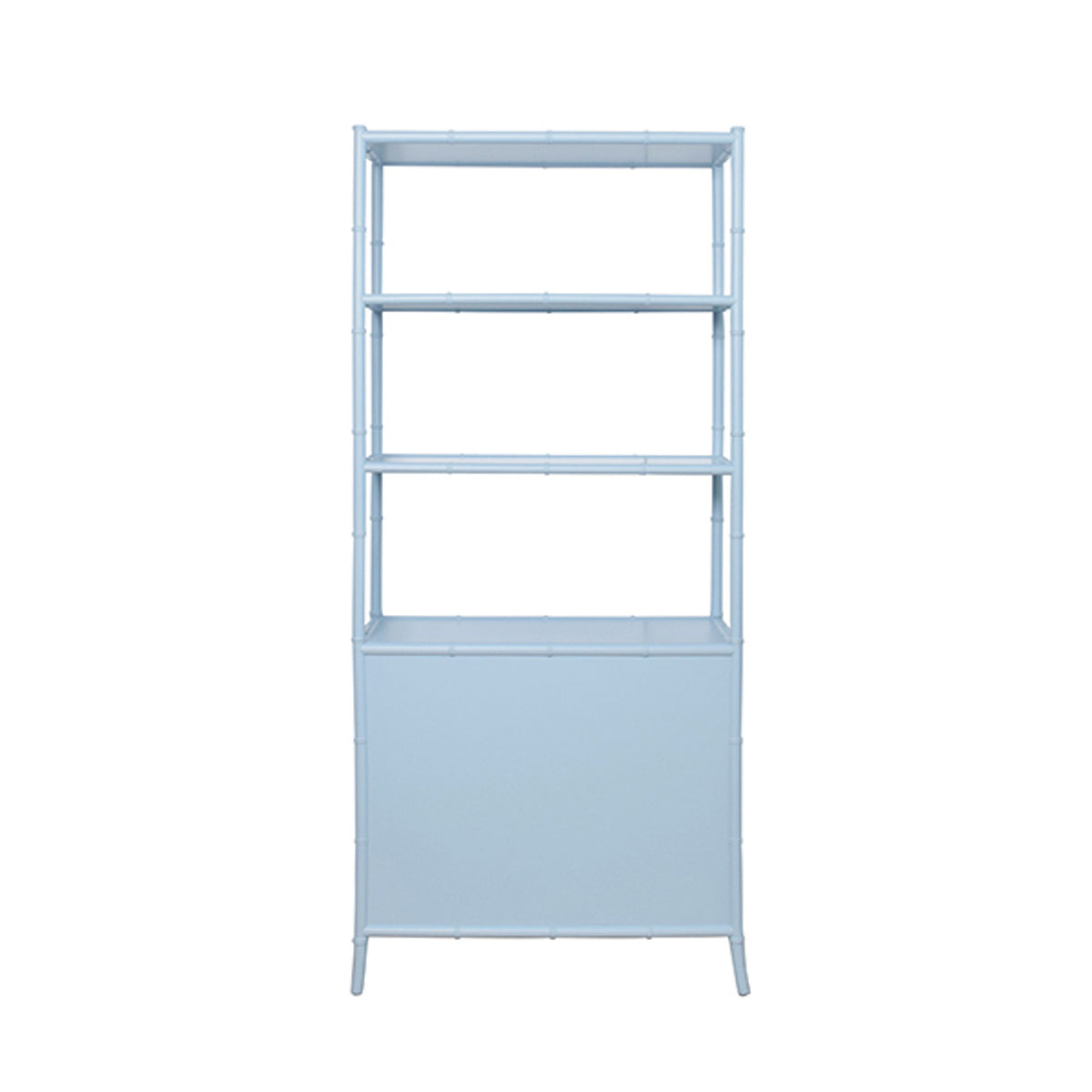 Fiona Light Blue Grasscloth & Gold Etagere