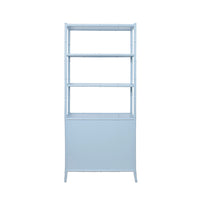 Fiona Light Blue Grasscloth & Gold Etagere