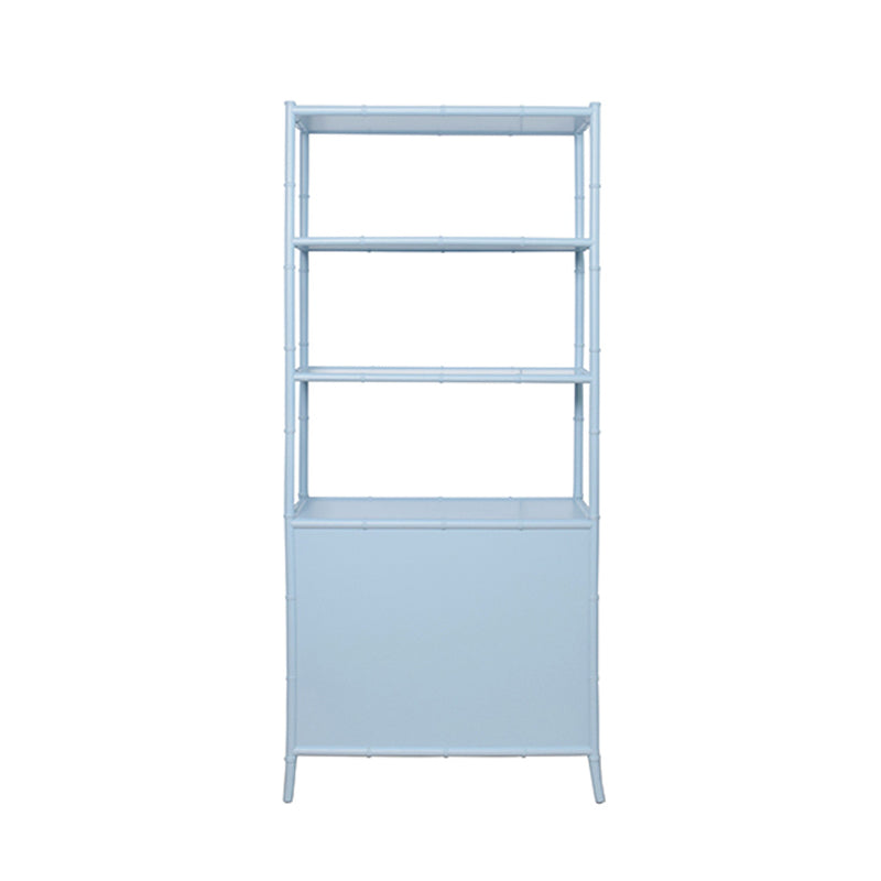 Fiona Light Blue Grasscloth & Gold Etagere