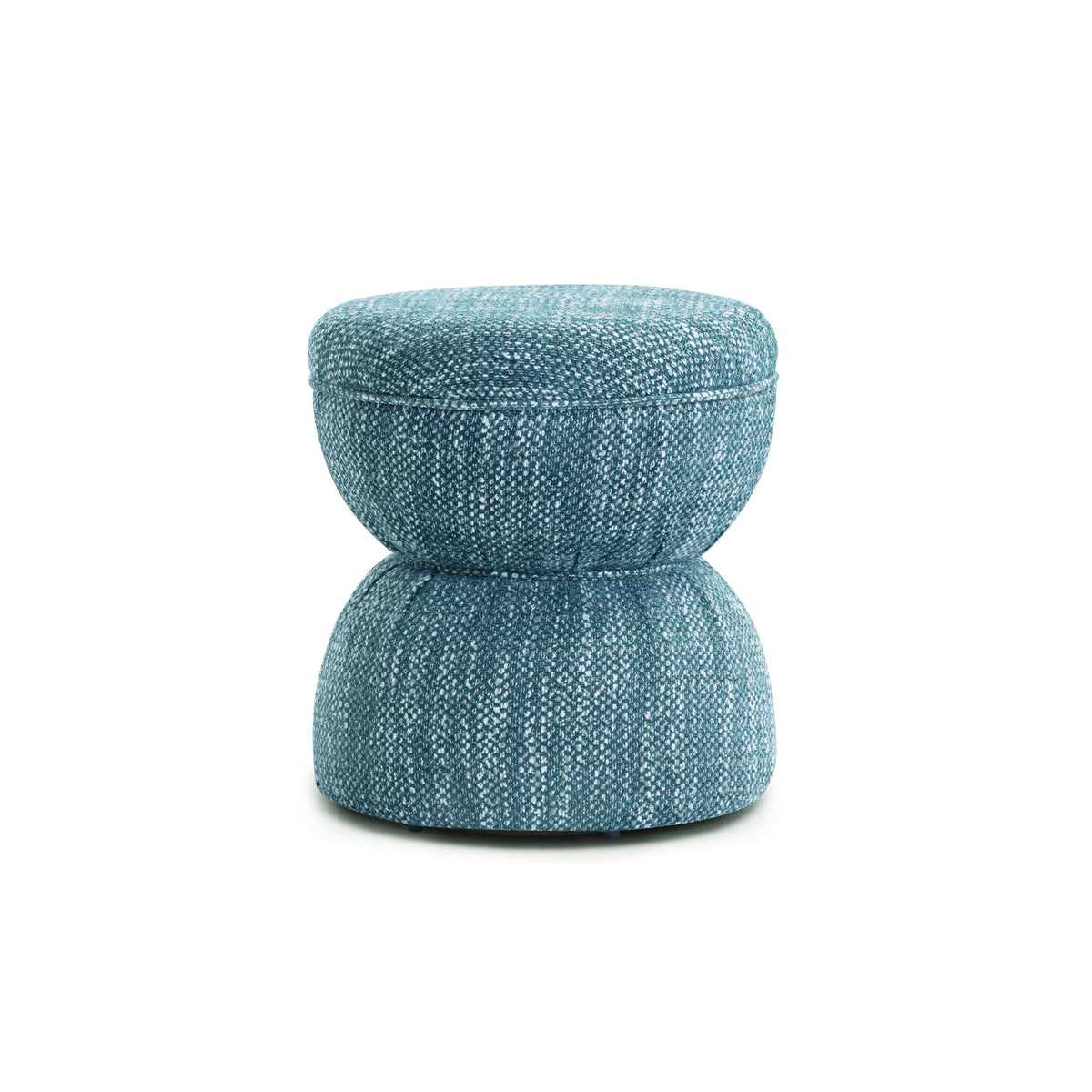 Teresa Teal Performance Chenille Game Table and Two Ottomans Set