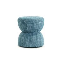 Teresa Teal Performance Chenille Game Table and Two Ottomans Set