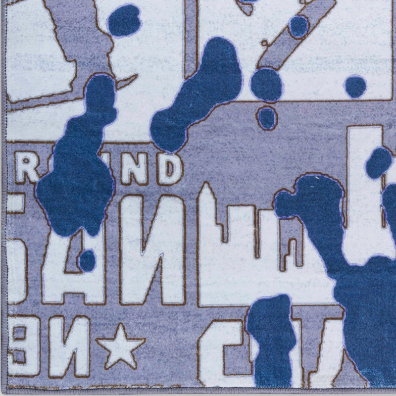 Skateboarders Blue Area Rug