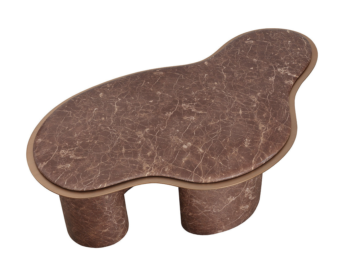 Isola 55" Faux Marble Concrete Indoor Outdoor Coffee Table