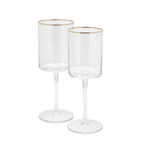 Optic Red Wine Glass with Gold Rim - Set of 12 (Copy)