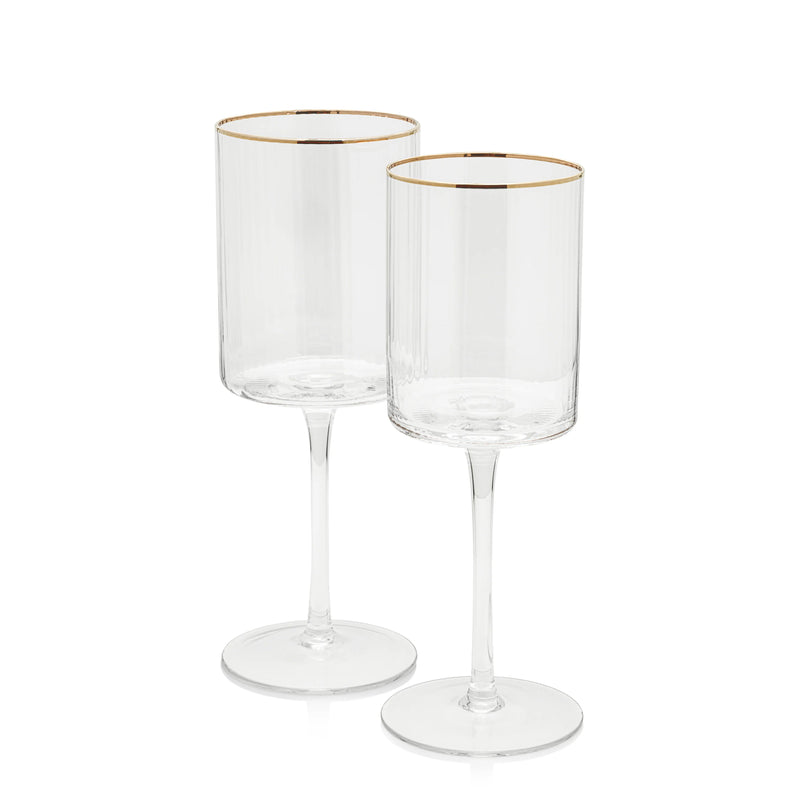 Optic Red Wine Glass with Gold Rim - Set of 12 (Copy)