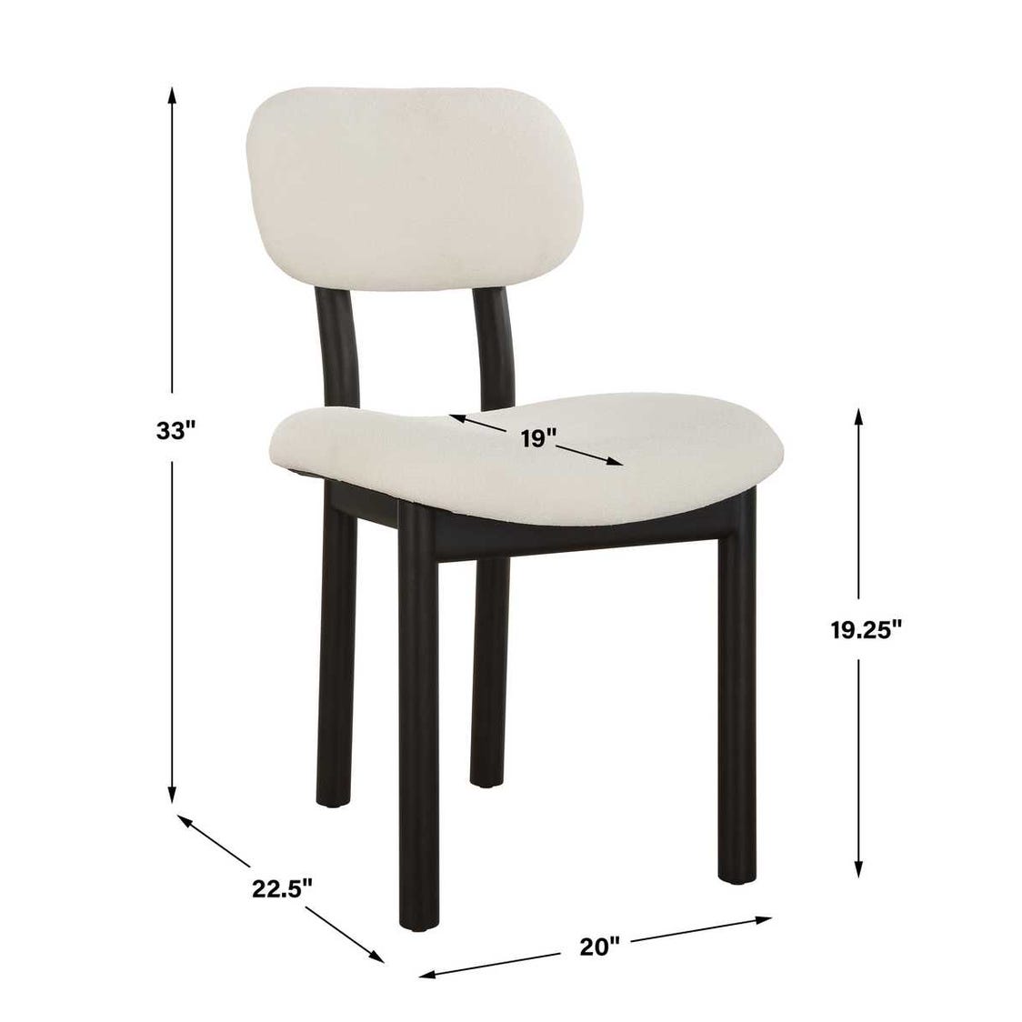 Vertu Textured Ivory & Satin Black Dining Chairs (Set of 2)