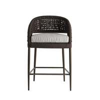 Juri Outdoor Charcoal Brown Barrel Counter Stool