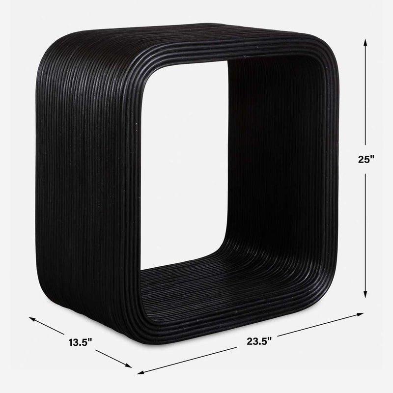 Dream Black Rattan Accent Table