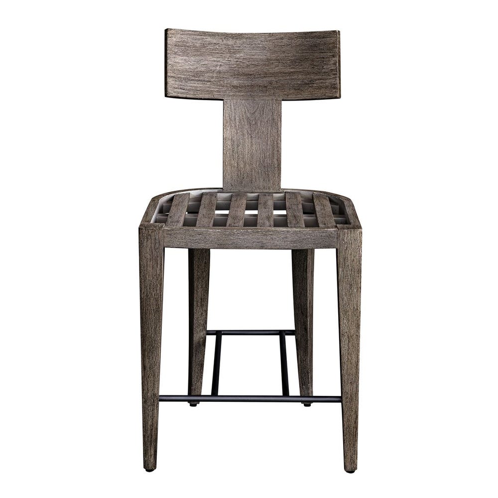 Sammantha White & Grey Outdoor Counter Stool