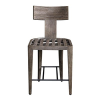 Sammantha White & Grey Outdoor Counter Stool