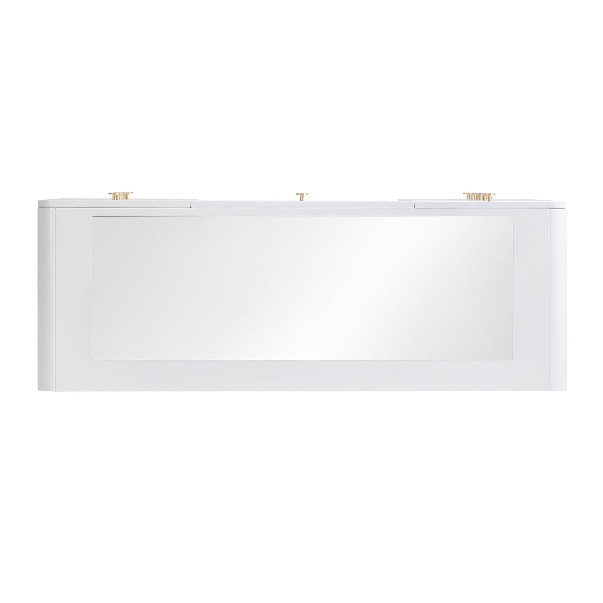 Hollywood 56" White Desk with LED Panel Vanity Mirror (2 Sizes Available)