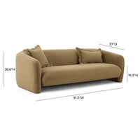 Lou 91.3” Cafe Au Lait Performance Velvet Sofa