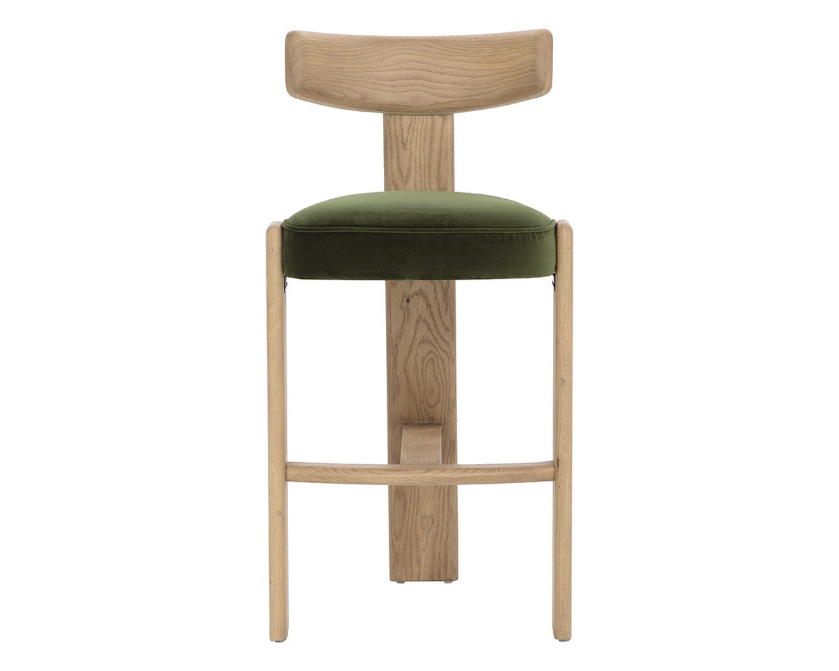 Horton Rustic Oak & Forest Green Bar Stool