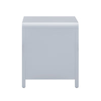 Ameline Pastel Blue Rattan 2 Drawer Nightstand