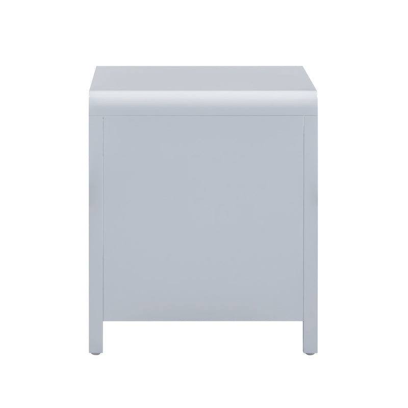Ameline Pastel Blue Rattan 2 Drawer Nightstand
