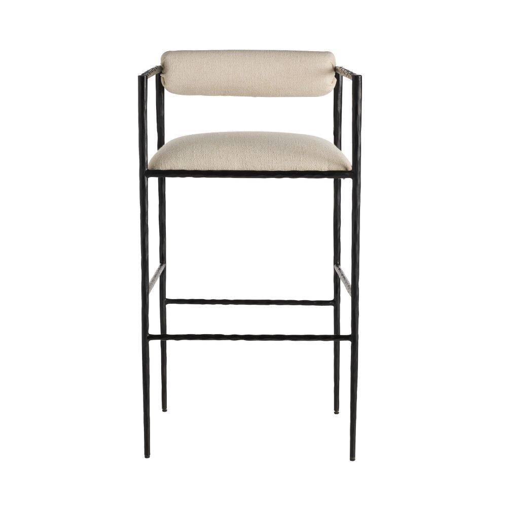 Musa White Performance Fabric Bar Stool