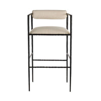 Musa White Performance Fabric Bar Stool