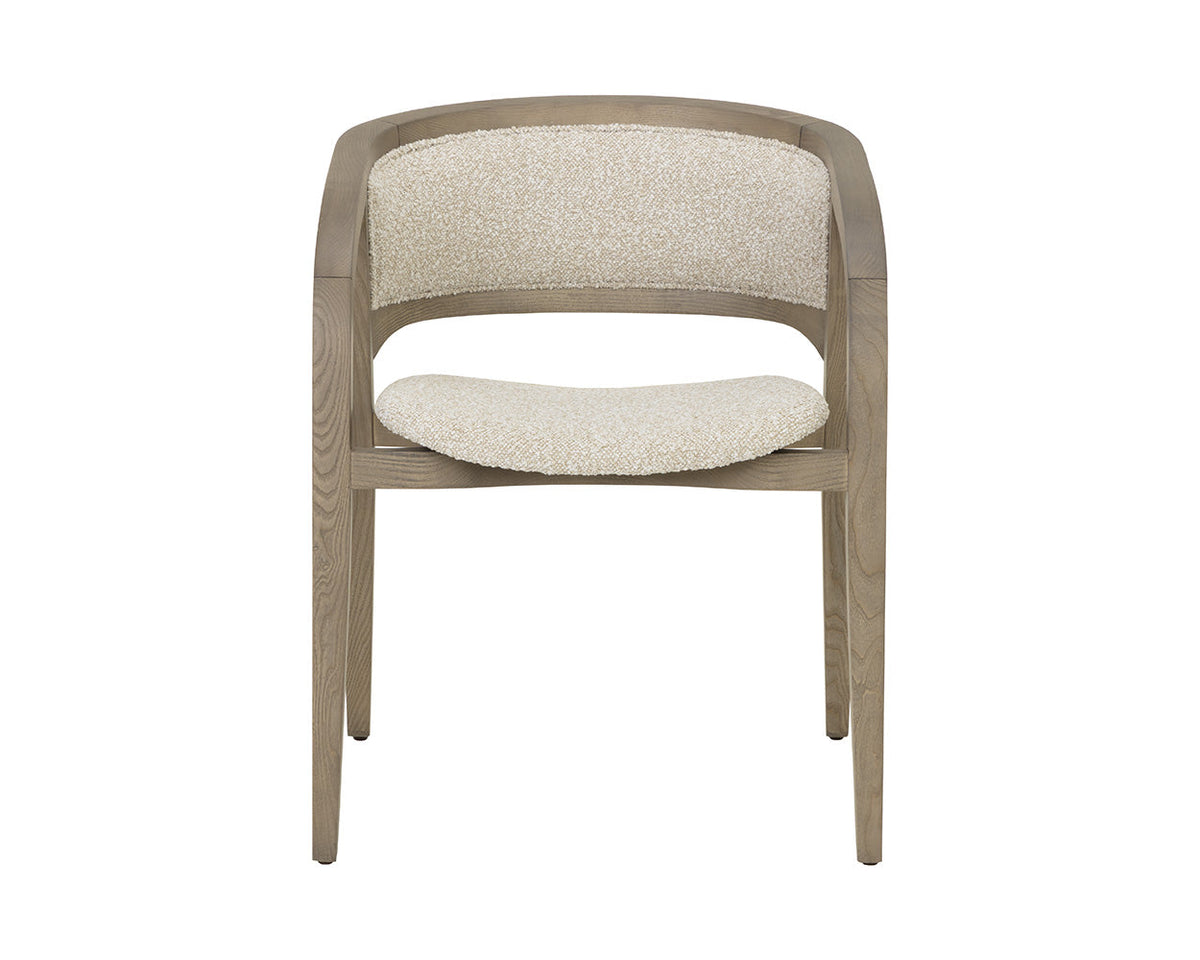 Arco Oatmeal Solid Ash Wood Dining Armchair