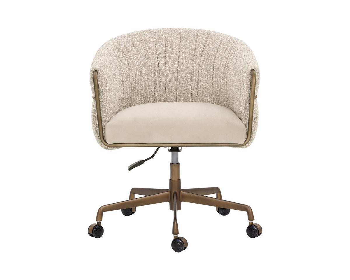 Olma Taupe Oatmeal & Bronze Desk Chair
