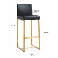 Moriah Black Gold Steel Barstools (Set of 2) - Luxury Living Collection