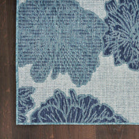 Annaleisa Indoor/Outdoor Blue Flowers Area Rug - Elegance Collection