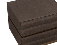 Subira Chocolate Raffia & Gold Nightstand