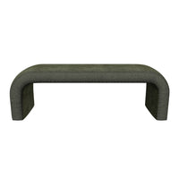 Nahara Rich Olive Plush Upholstered Arch Bench