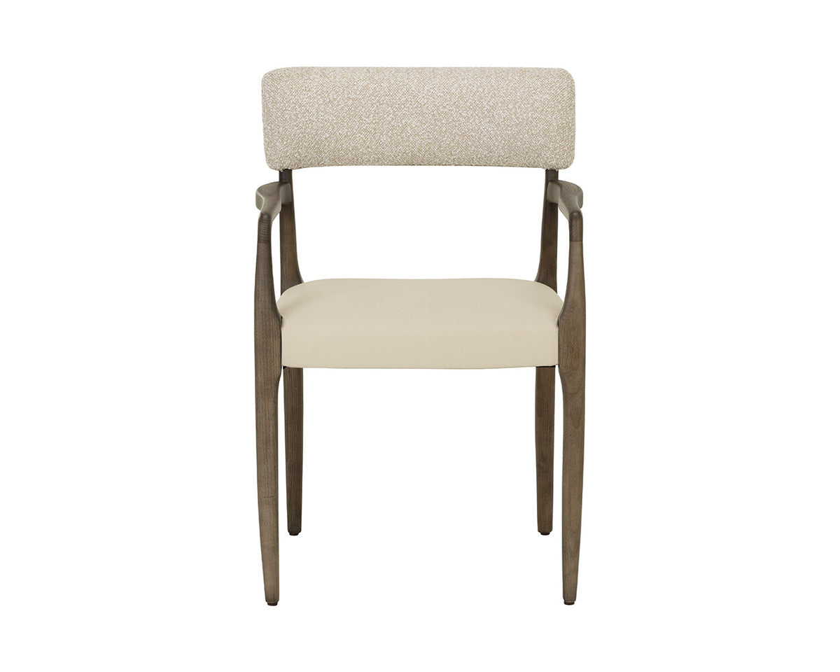 Guardi Oatmeal Fabric & Faux Leather Dining Chair