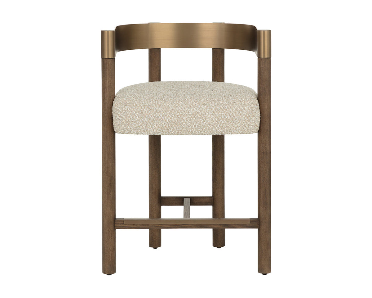 Manolo Oatmeal, Chocolate Ash & Antique Brass Counter Stool