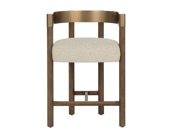 Manolo Oatmeal, Chocolate Ash & Antique Brass Counter Stool