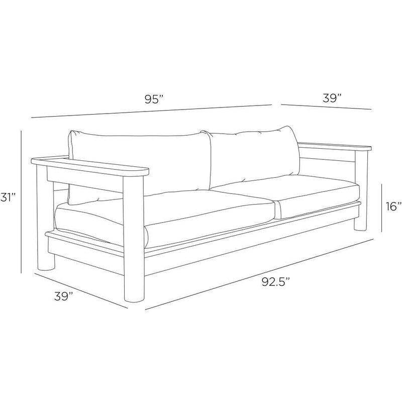 Caldwell 95" Performance Bouclé Outdoor Sofa