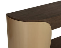 Sultana 70" Dark Oak Concrete & Brushed Brass Console Table - Indoor/Outdoor