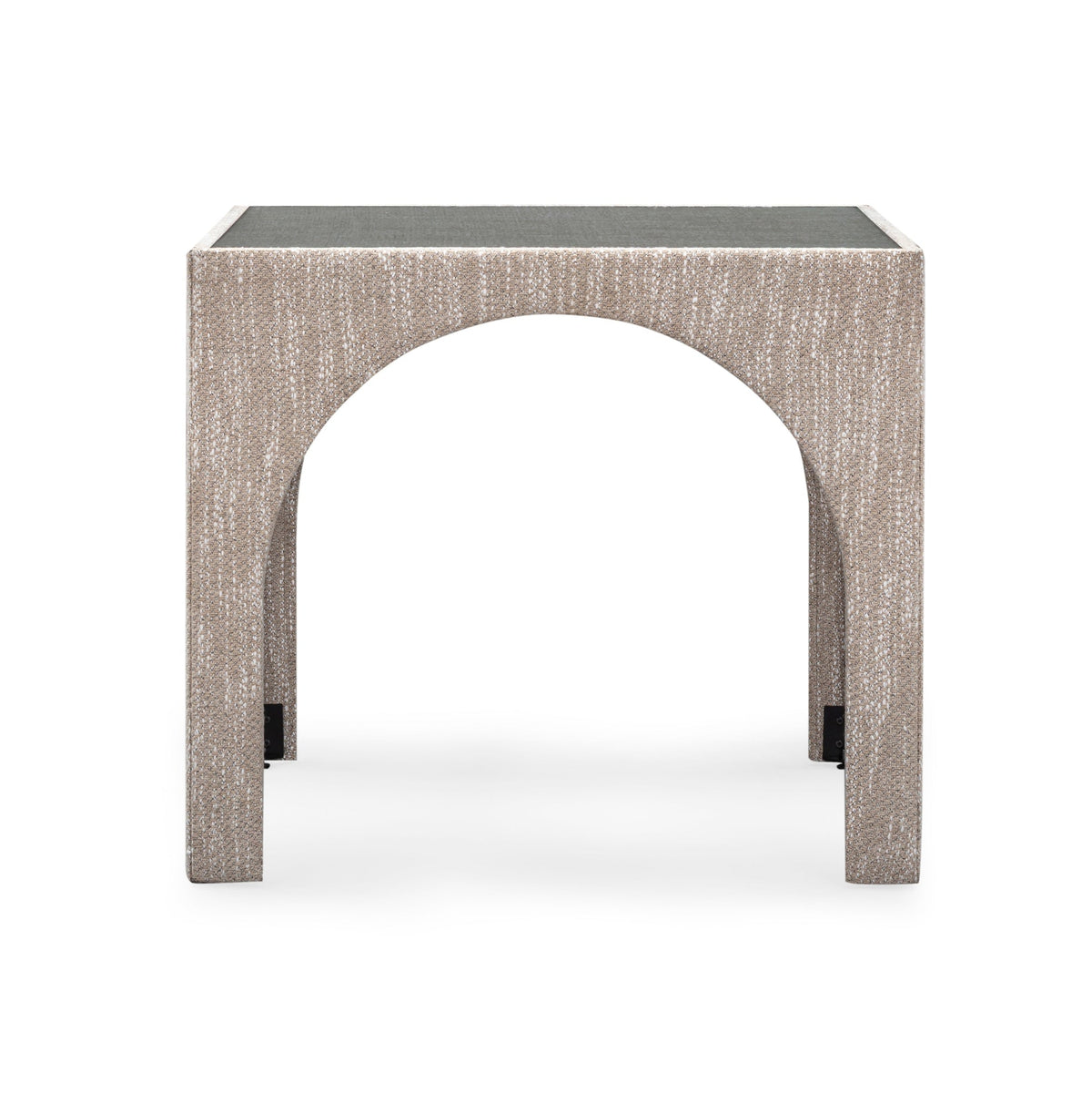 Teresa Beige Performance Chenille Game Table and Two Ottomans Set