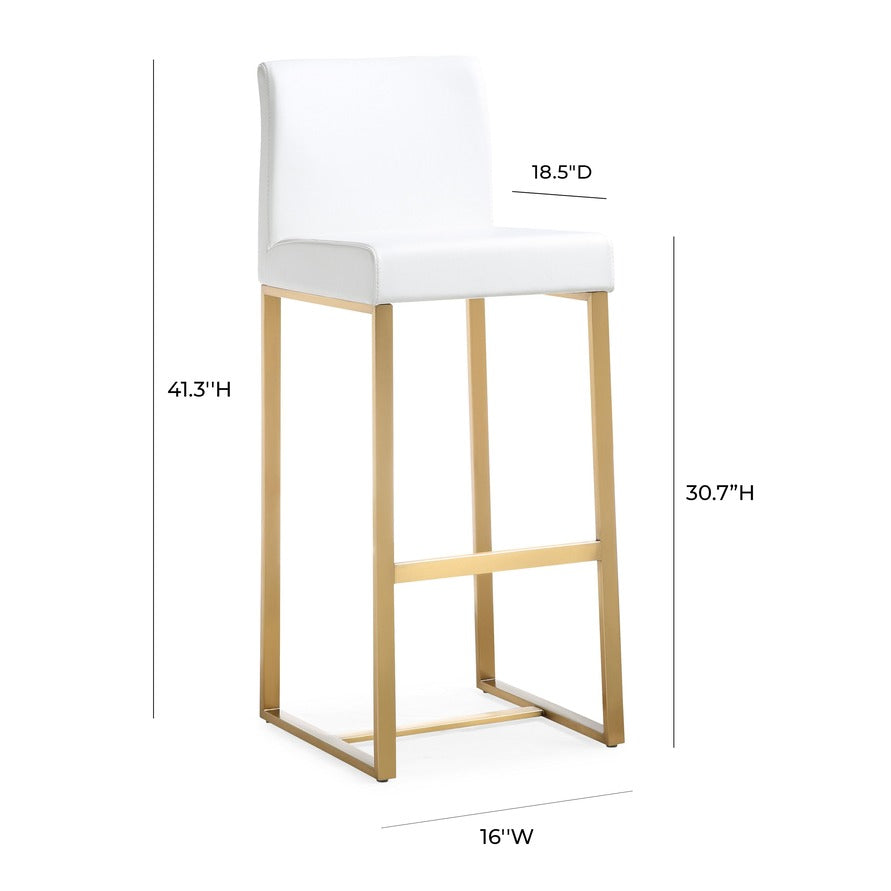 Moriah White Gold Steel Barstools (Set of 2) - Luxury Living Collection
