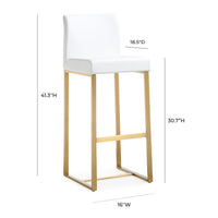 Moriah White Gold Steel Barstools (Set of 2) - Luxury Living Collection