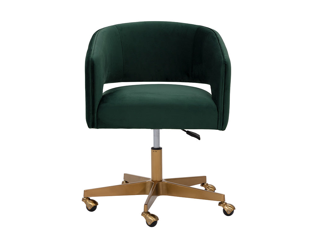 Claren Modern Deep Green & Gold Desk Chair