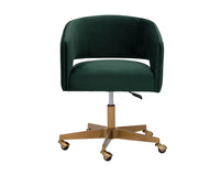 Claren Modern Deep Green & Gold Desk Chair