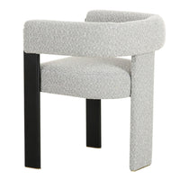 Braxton Modern Light Grey Fabric & Black Dining Chair