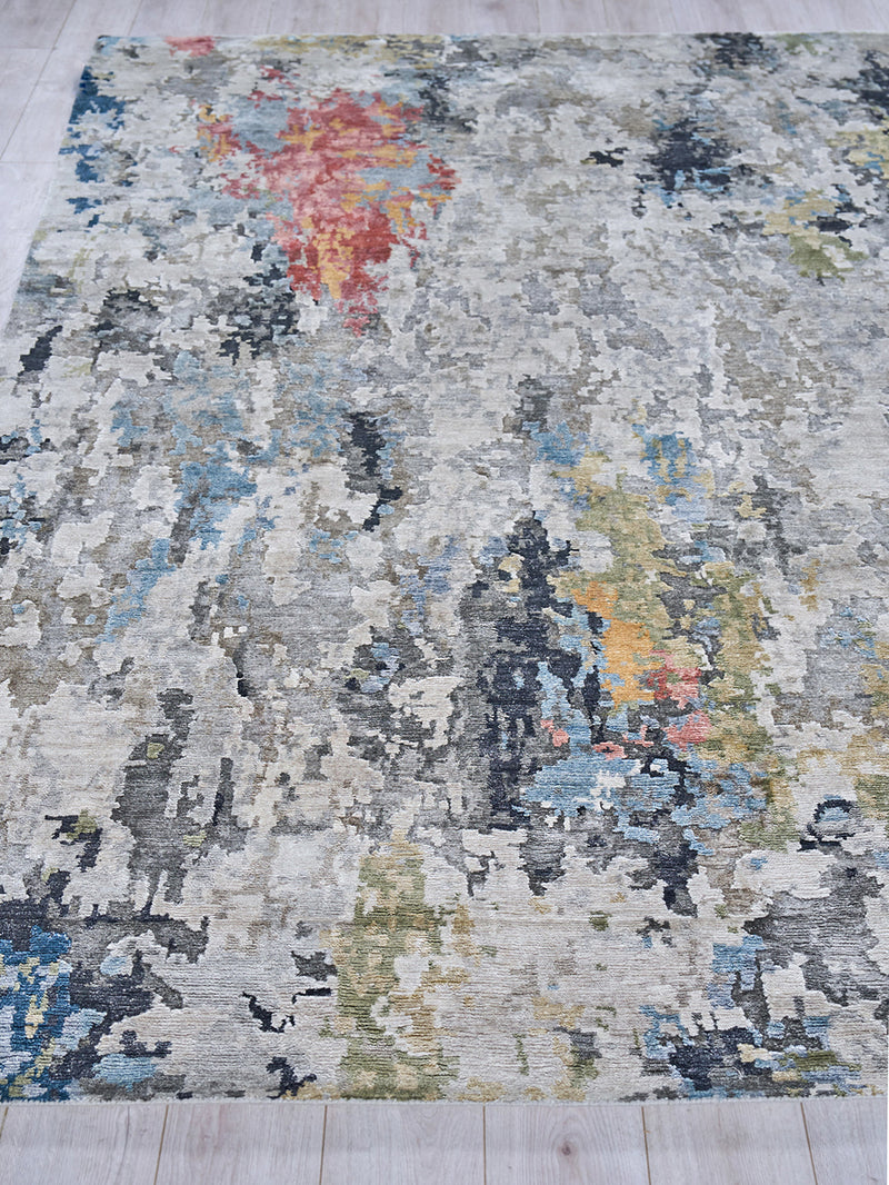 Audrina Silver/Grey/Coffee Artist's Area Rug