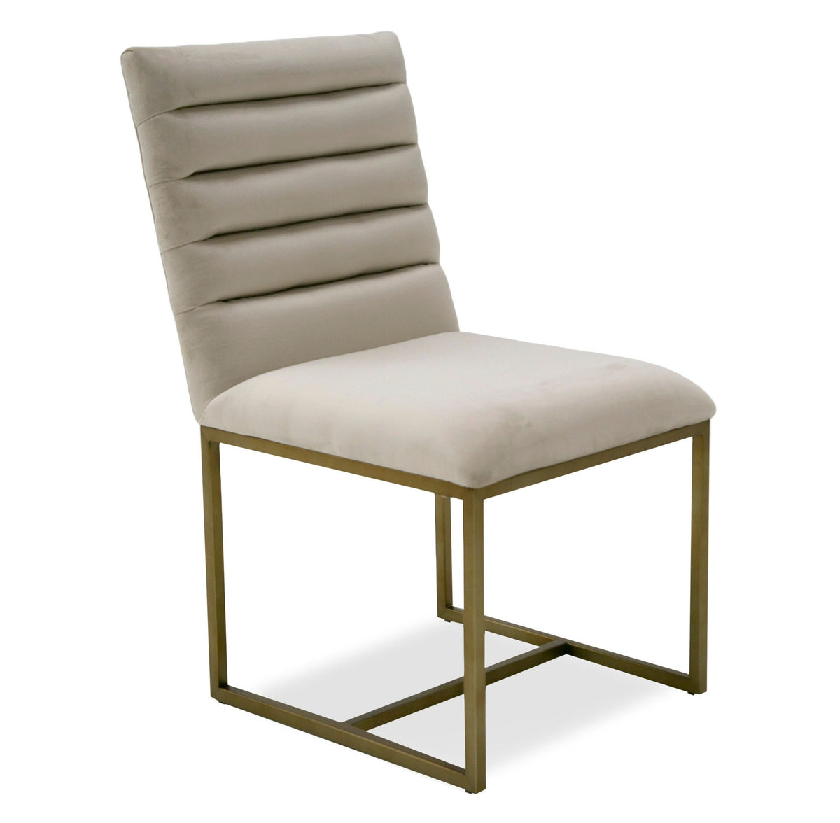 Isolde Modern Beige Velvet & Brushed Gold Dining Chairs (Set of 2)