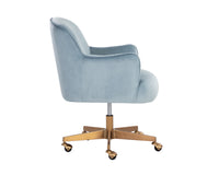 Karina Blue Sky & Gold Curved Desk Chair