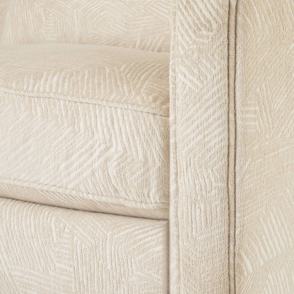 Vincent 80.5" Textured Ivory & Dark Walnut Sofa