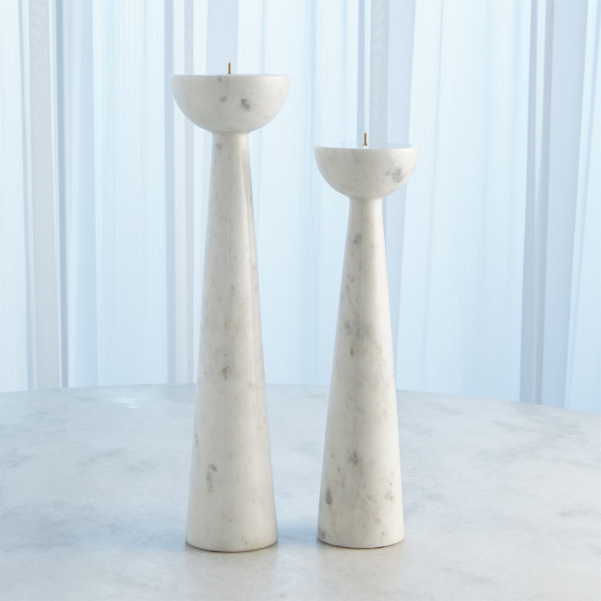 Sarah White Round Top Candle Holder (2 Sizes Available)