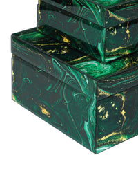 Celestial Green Swirl Boxes (Set of 2)