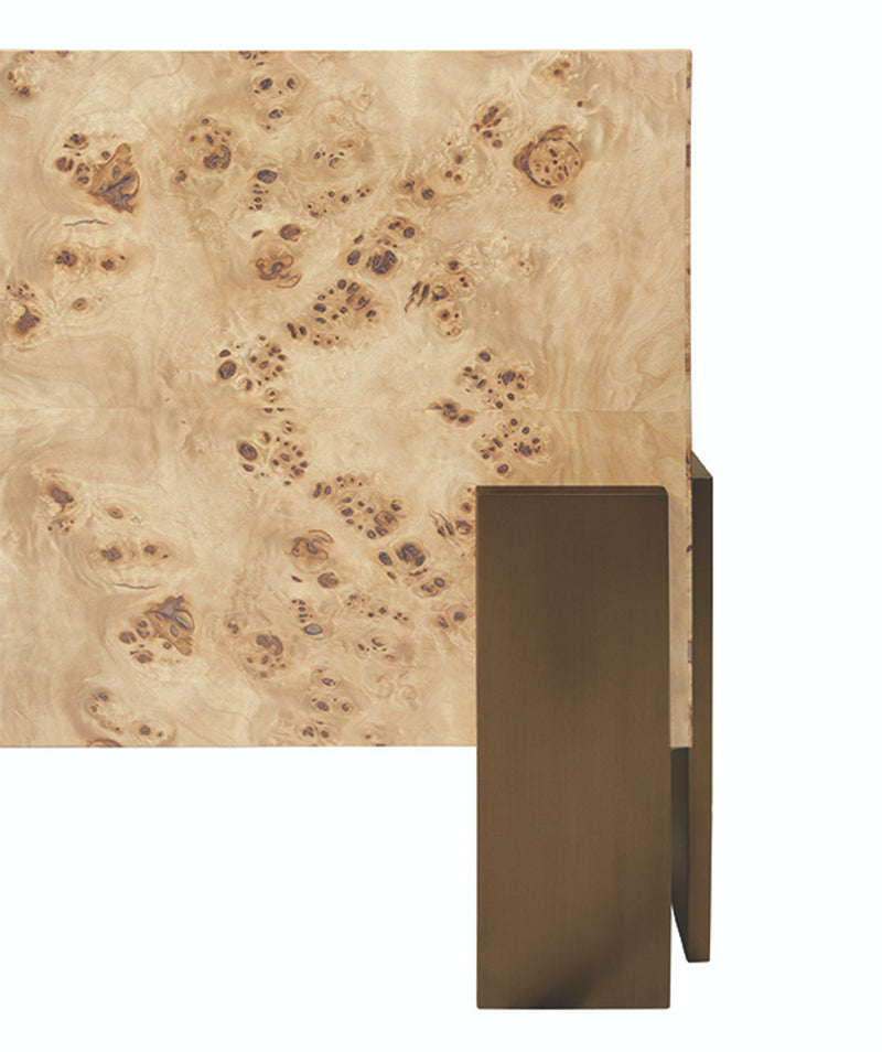 Harriet Burl Wood & Brass Square Coffee Table
