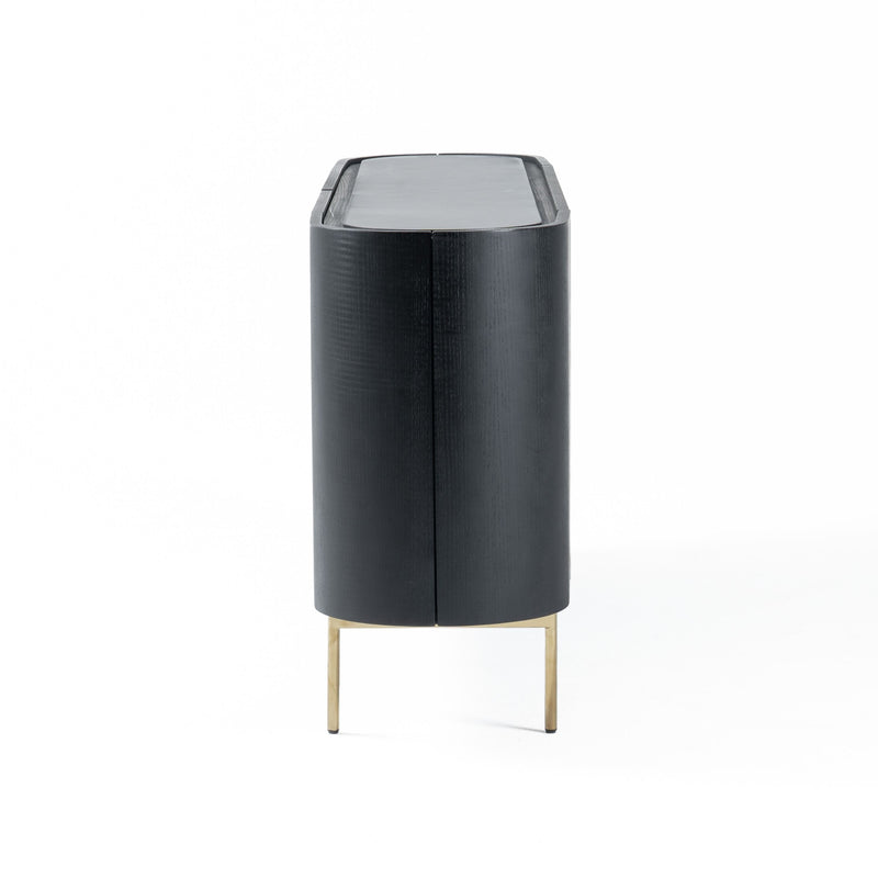 Anita Modern Black Oak & Gold Buffet